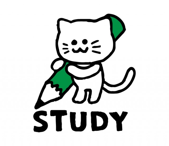 勉強する猫のイラスト 無料イラスト素材 素材ラボ