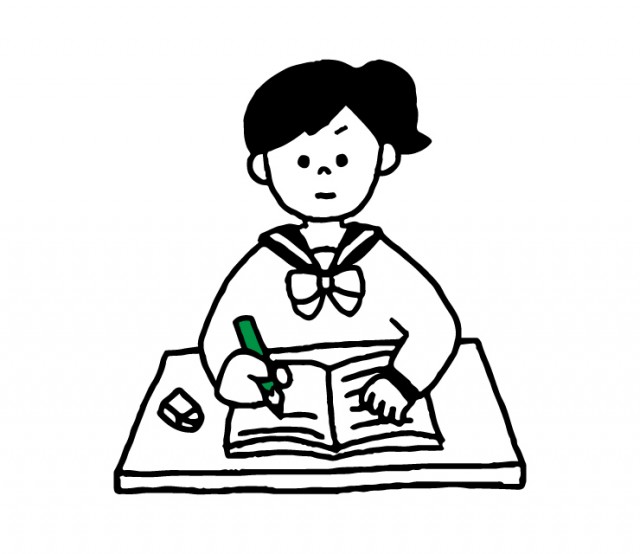 勉強する女子学生のイラスト 無料イラスト素材 素材ラボ 勉強する女子学生のイラスト 無料イラスト素材 素材ラボ