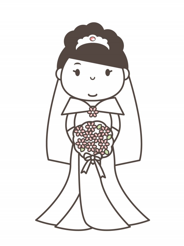 結婚式 ウェディングドレス 無料イラスト素材 素材ラボ