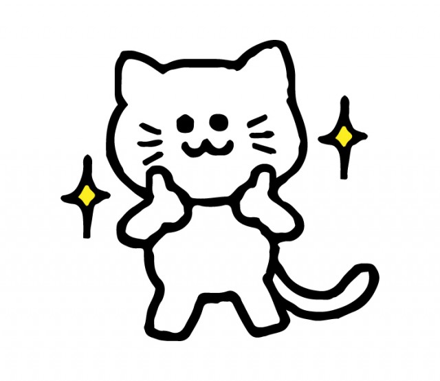 いいねする猫のイラスト 無料イラスト素材 素材ラボ