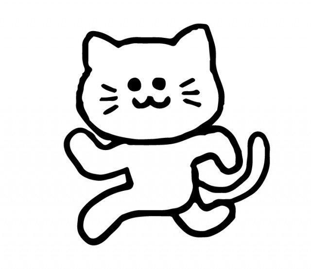 新鮮な猫 走る イラスト アニメ画像