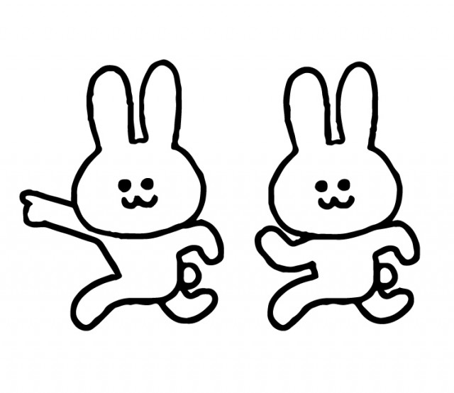 左方向に走るウサギのイラスト 無料イラスト素材 素材ラボ