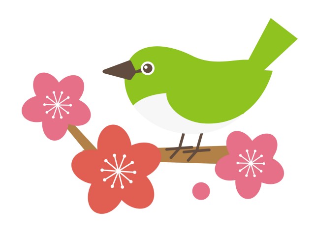 桜と鶯のイラスト 無料イラスト素材 素材ラボ