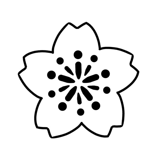 桜の花白黒イラスト 無料イラスト素材 素材ラボ