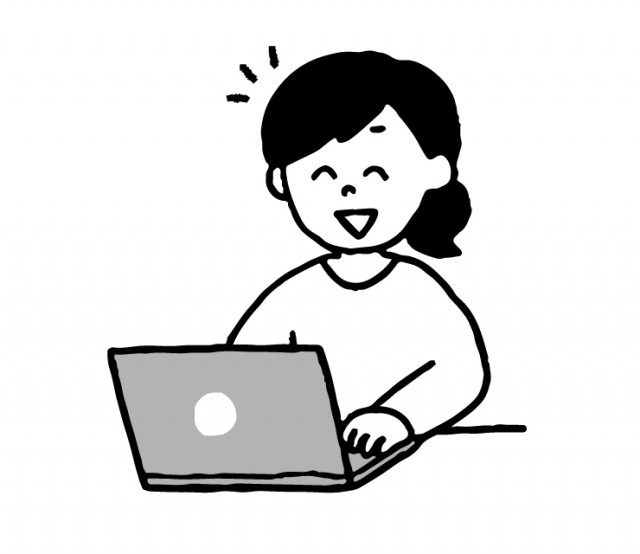 パソコン作業中閃く女性のイラスト 無料イラスト素材 素材ラボ パソコン作業中閃く女性のイラスト 無料イラスト素材 素材ラボ