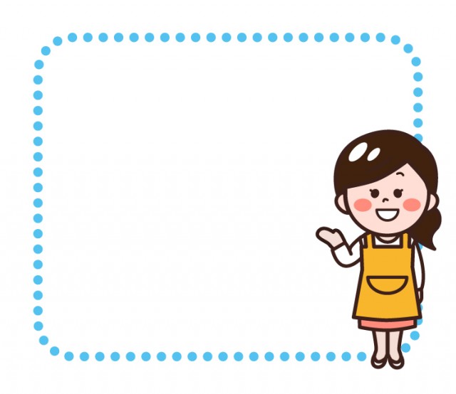 案内する主婦のフレームイラスト 無料イラスト素材 素材ラボ