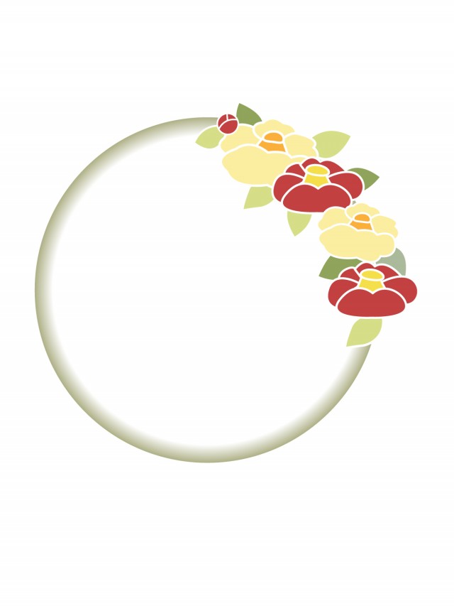 椿の花 円フレーム 無料イラスト素材 素材ラボ