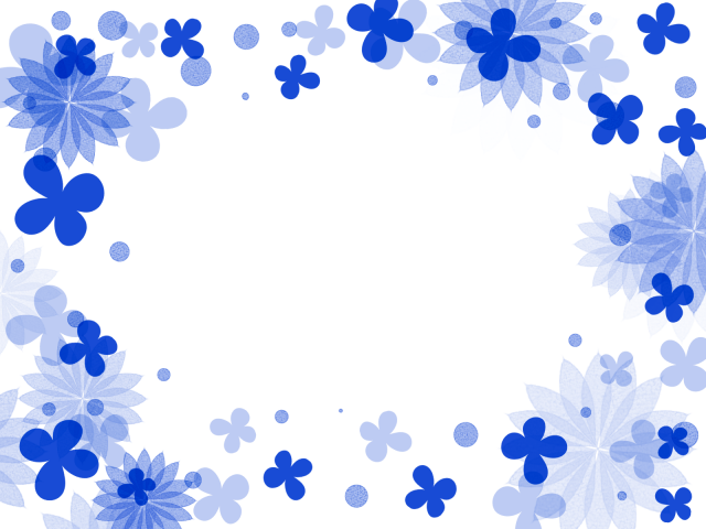 花の水彩フレーム04 青a 無料イラスト素材 素材ラボ