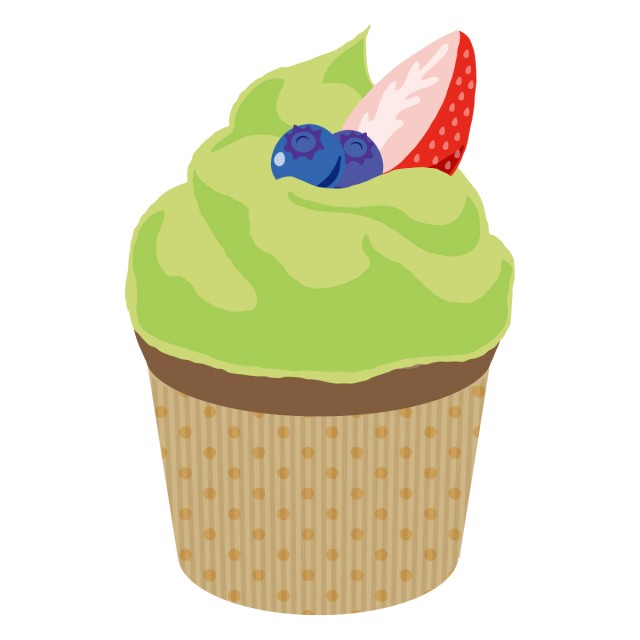 抹茶のカップケーキ 無料イラスト素材 素材ラボ