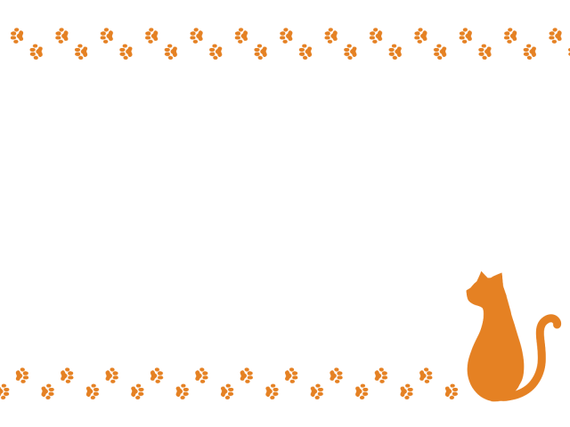 猫のフレーム02 オレンジ 無料イラスト素材 素材ラボ