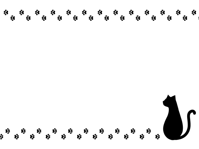 猫のフレーム02 黒 無料イラスト素材 素材ラボ
