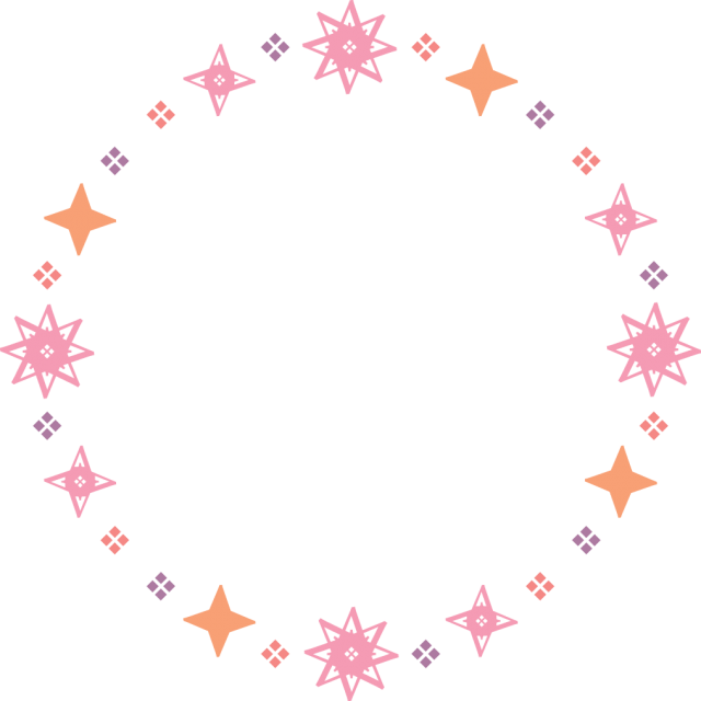 リング型の星のフレーム ピンク 無料イラスト素材 素材ラボ