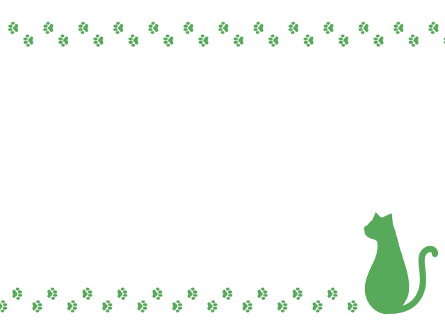 猫のフレーム02 緑 無料イラスト素材 素材ラボ