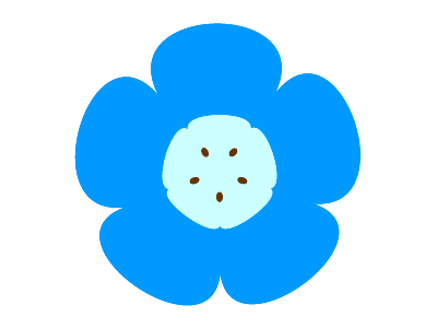 透過 白縁 ネモフィラ 青い花ひとつ 無料イラスト素材 素材ラボ