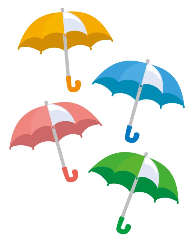 梅雨 傘のセット 無料イラスト素材 素材ラボ