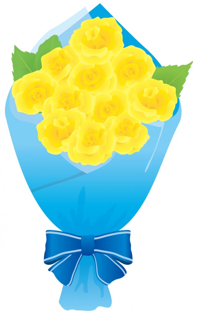 黄色のバラの花束 父の日 無料イラスト素材 素材ラボ