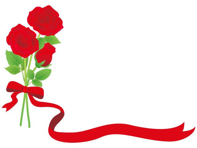 赤いバラの花束 フレーム 無料イラスト素材 素材ラボ