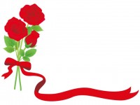 赤いバラの花束　…