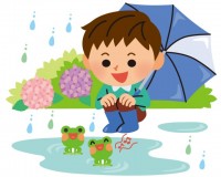 梅雨の子どもイラ…