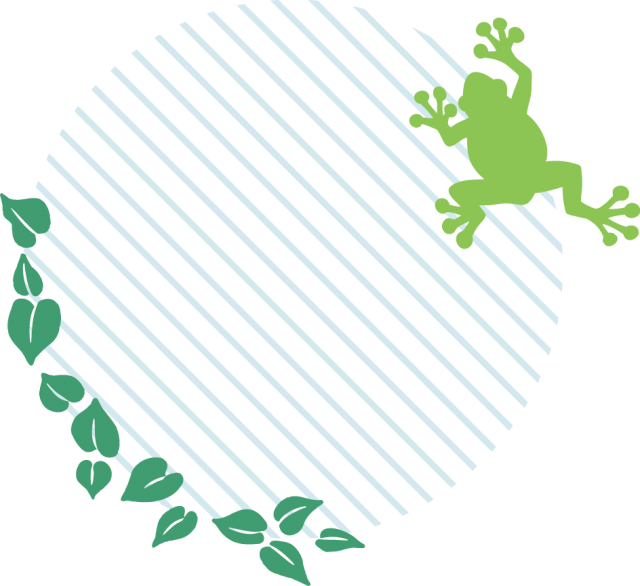 カエルと植物のフレーム ボーダー 無料イラスト素材 素材ラボ