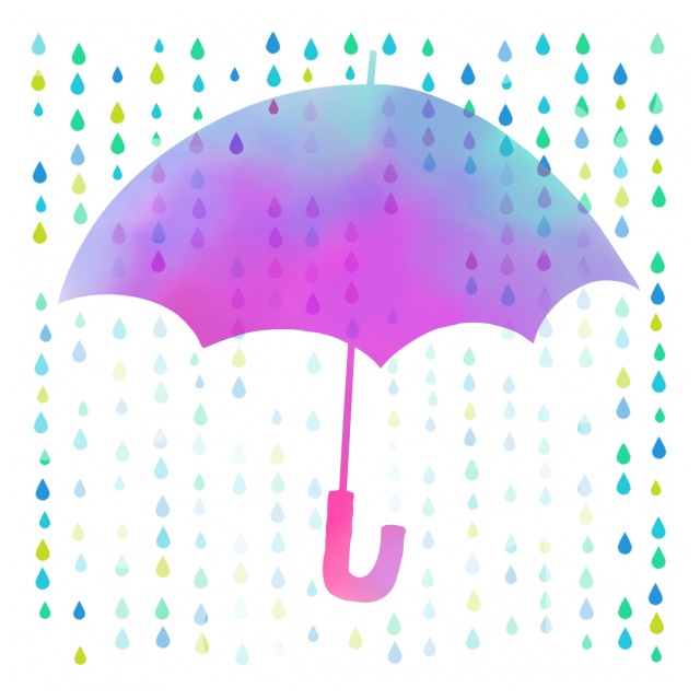 雨と傘 無料イラスト素材 素材ラボ