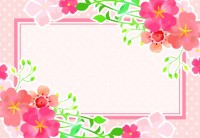 桃色の花のカード