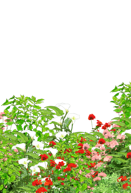 花の庭 無料イラスト素材 素材ラボ