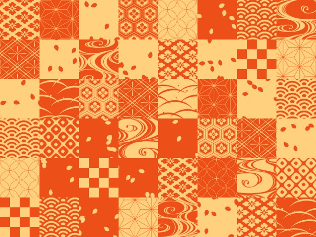 市松模様の背景素材01 オレンジ 無料イラスト素材 素材ラボ