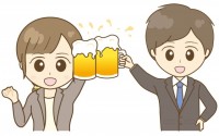 生ビールで乾杯!…
