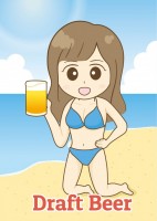 生ビールを持つ水…