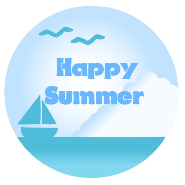 Happy Summerのロゴ入りイラスト 無料イラスト素材 素材ラボ