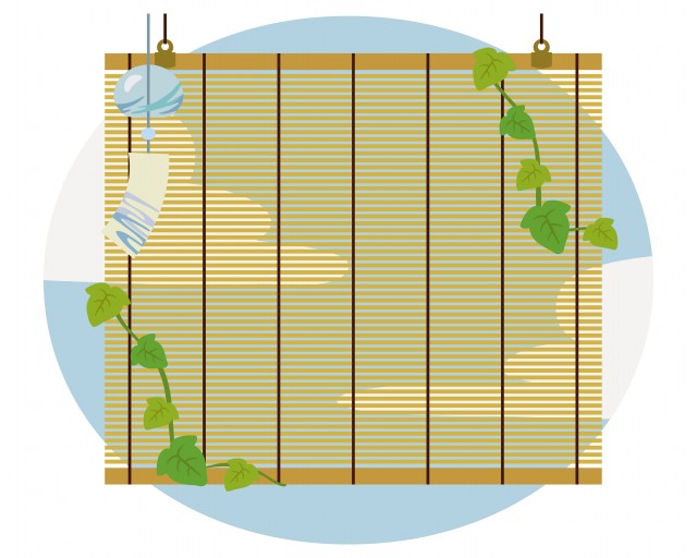 夏のすだれ02 無料イラスト素材 素材ラボ
