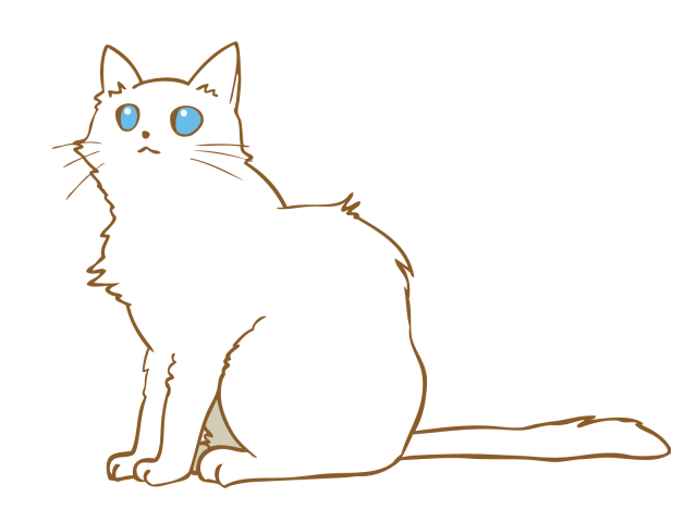 青い目のおすまし白猫 無料イラスト素材 素材ラボ
