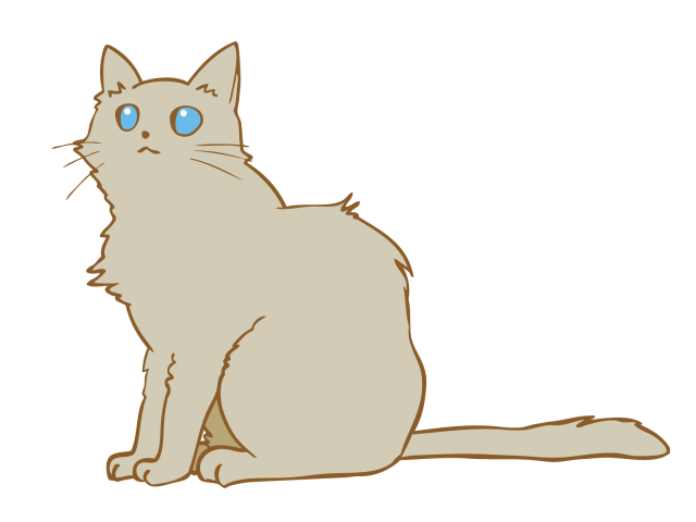 青い目のおすましグレー猫 無料イラスト素材 素材ラボ