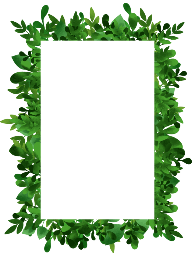 葉っぱの水彩フレーム04 緑a 無料イラスト素材 素材ラボ