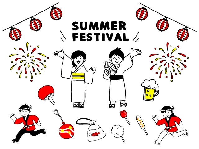 夏祭りのイラストセット 無料イラスト素材 素材ラボ