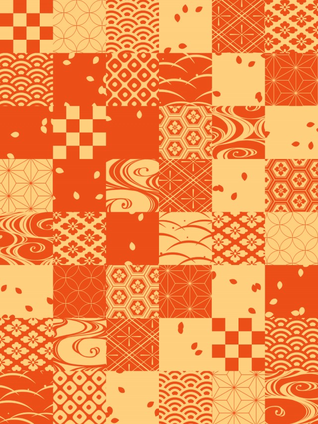 市松模様の背景素材02 オレンジ 無料イラスト素材 素材ラボ