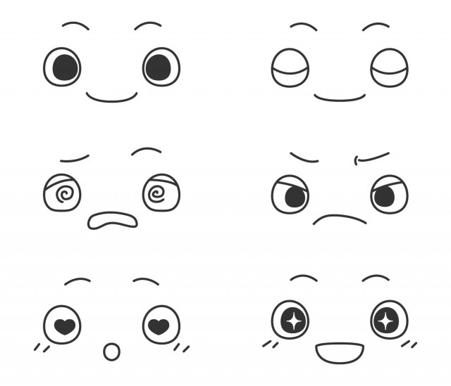 表情 6種類 無料イラスト素材 素材ラボ