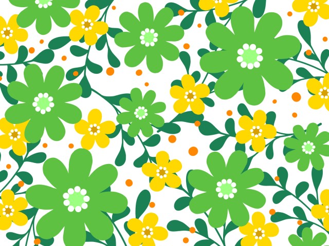 北欧風のお花の背景素材 緑 無料イラスト素材 素材ラボ