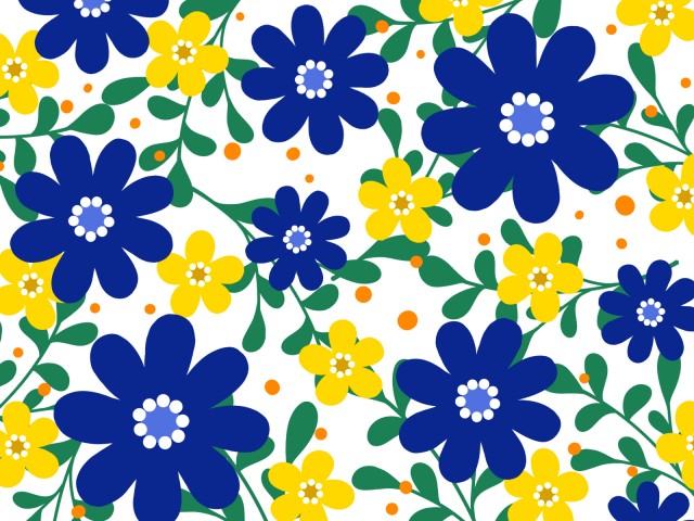北欧風のお花の背景素材 青b 無料イラスト素材 素材ラボ