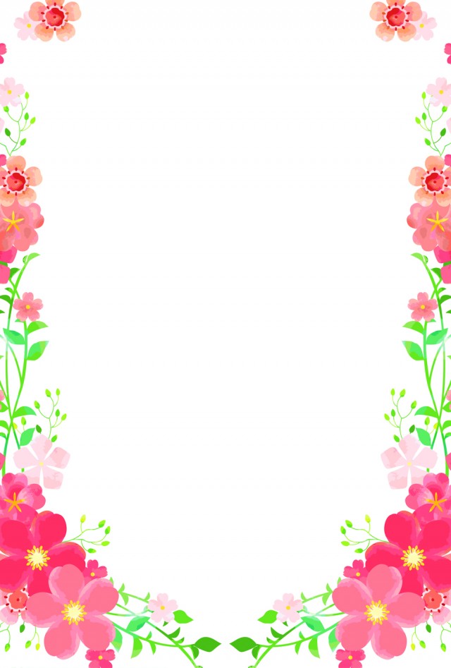 エレガント花 イラスト 枠 縦 すべての美しい花の画像