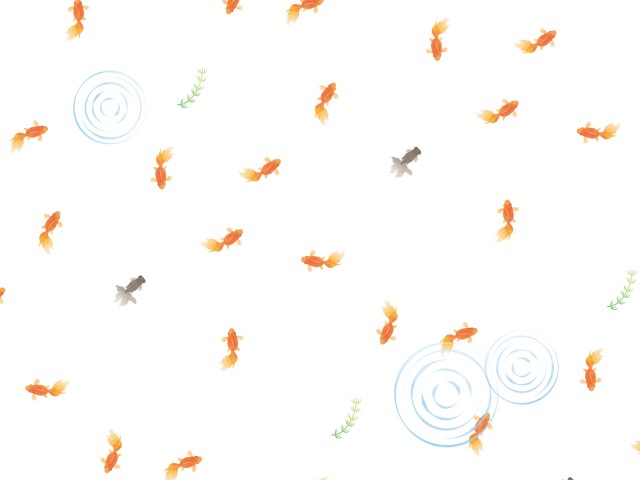 金魚柄背景 和金 琉金 出目金 水草 波紋 パターン 無料イラスト素材 素材ラボ