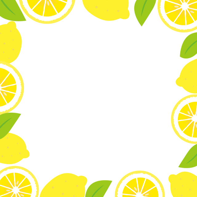 レモン フレーム2  無料イラスト素材｜素材ラボ