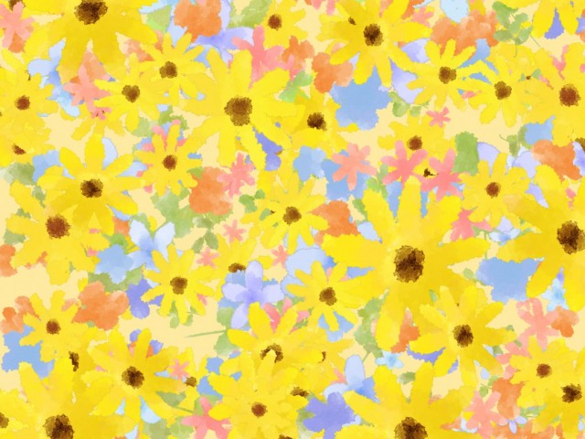 水彩の花の背景素材02 黄色 無料イラスト素材 素材ラボ