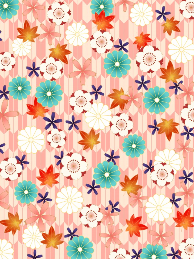 春と秋の花の和風背景素材 ピンク 無料イラスト素材 素材ラボ