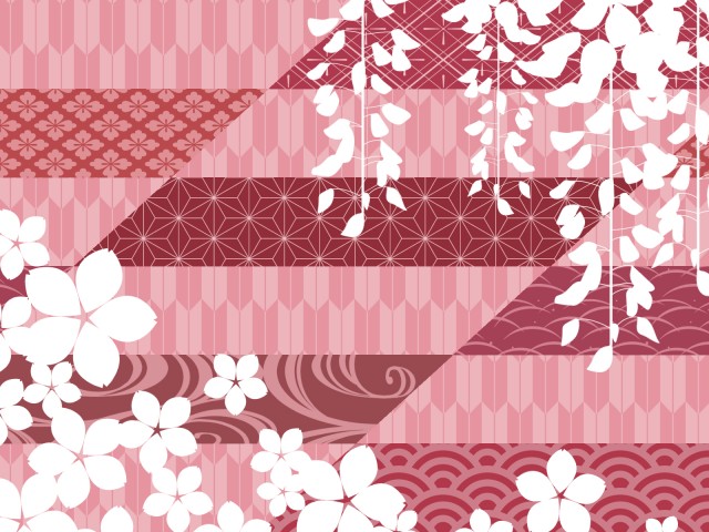 桜と藤の和風背景素材 ピンク 無料イラスト素材 素材ラボ