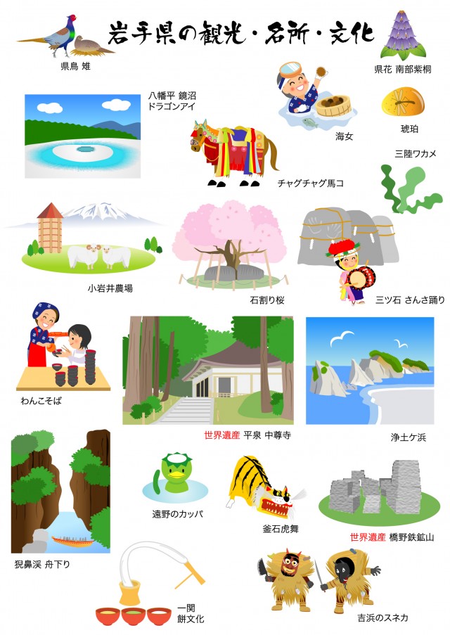 岩手県の観光 名所 文化 無料イラスト素材 素材ラボ