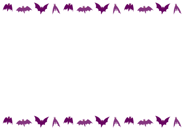 コウモリのフレーム 紫 無料イラスト素材 素材ラボ