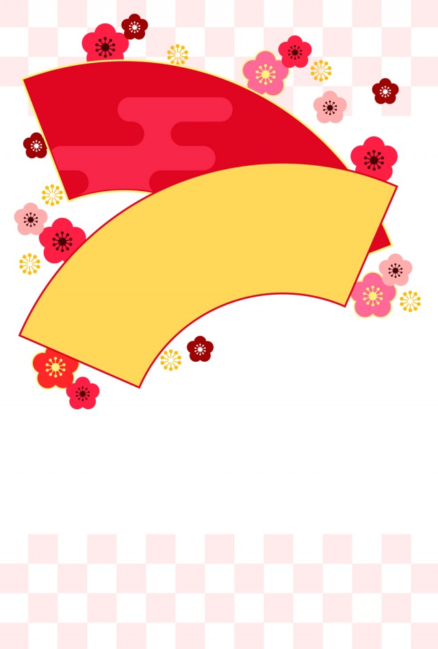 梅の花の和風カード 無料イラスト素材 素材ラボ