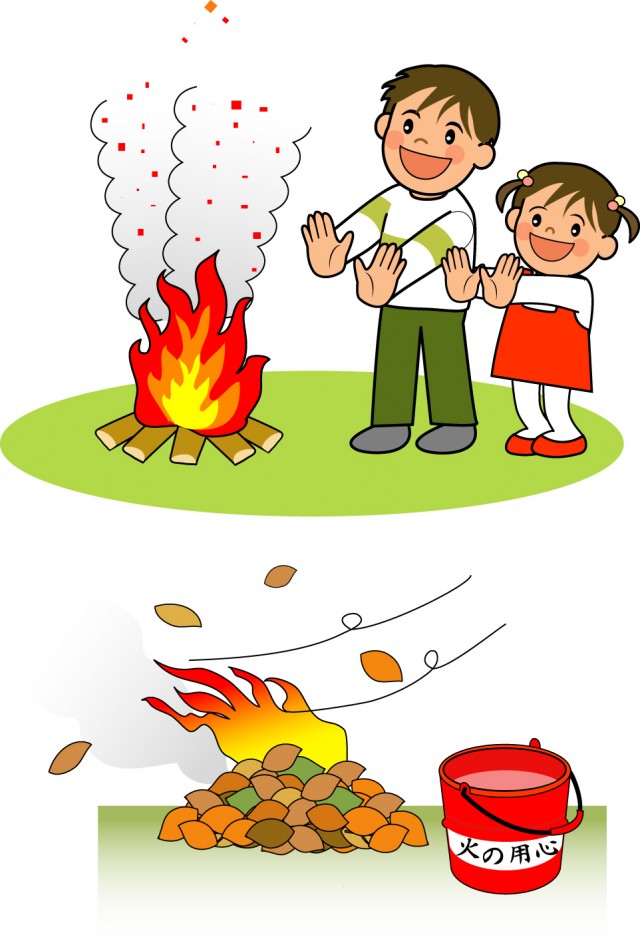 焚き火をする子供 無料イラスト素材 素材ラボ